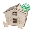 DXF, SVG files for laser Easter Rooster Candy House, House with opening roof, Vector project,Glowforge, Material thickness 1/8 inch (3.2 mm)