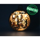 DXF, SVG files for laser Light box Witches brew cauldron, Shadow box, Halloween decor, laser cutting, Material 3 mm or 4 mm