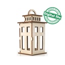 DXF, SVG files for laser, Candle lantern with opening door, Vector projects, Glowforge, Material thickness 1/8 inch (3.2 mm)