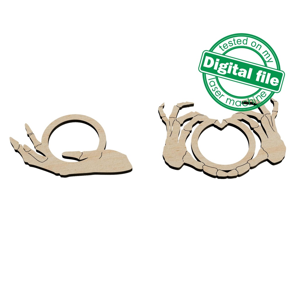 DXF, SVG files Skeleton hands napkin rings, 2 different designs, Cricut, Silhouette, Laser Cut, table setting, Halloween, Scary Night