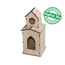 DXF, SVG files for laser decorative double decker Birdhouse, Vector project, Glowforge ready, Material thickness 1/8 inch (3.2 mm)