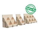 DXF, SVG files for laser Card Display stand, Pack Ideal for Craft, two shelves, 3 different size, Material 1/8 inch (3.2 mm)