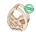 DXF, SVG files for laser Easter basket Cute Bunny, Egg Hunter, Vector project, Glowforge, Material thickness 1/8 inch (3.2 mm)