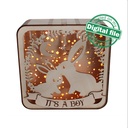 DXF, SVG files for laser Light box Mummy & Baby Bunny, Baby shower decor, cute rabbit, Glowforge, Material thickness 1/8 inch (3.2 mm)