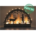 DXF file for laser Wooden Decoration Electrically Illuminated Light Arch,Wood Schwibbogen, Centerpiece, Light-up Christmas, SVG, PDF
