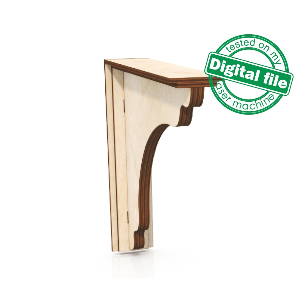 DXF, SVG files for laser Decorative Rustic Corbel, Home Decor, Vector project, Glowforge, Material thickness 1/8 inch (3.2 mm)