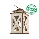 DXF, SVG files for laser Candle lantern with movable handle and opening door, Vector projects, Glowforge, Material thickness 1/8 inch (3.2 mm)