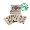 DXF, SVG files for Laser Cut Scandy Wood Coasters in box, Set of 6 Different design, Material thickness 3.2 mm (1/8 inch)