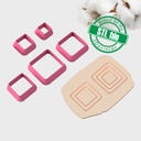 Basic Shapes Square, 5 Sizes, Digital STL File For 3D Printing, Polymer Clay Cutter, Earrings Geometric 5 different designs