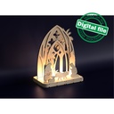 DXF, SVG files for laser Nativity scene candle holder, Baby Jesus, Nativity Scene, Deva Maria, Bethlehem, Material 1/8 inch (3.2 mm)