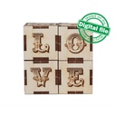 DXF, SVG files for laser Reversible wood blocks, Wedding decor, Home, Love, Hope, Baby, Kiss, XOXO, Material 3.2 mm