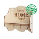 DXF, SVG files for laser Vintage Kitchen Shelf Sweet Home, CNC Router, Engraved pattern French, Two different material thickness 3.2/6.4 mm