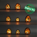 DXF, SVG files for laser Big Set of 9 Easter Candle holders, Folk Art Eggs, Glowforge, Material thickness 1/8 inch (3.2 mm)