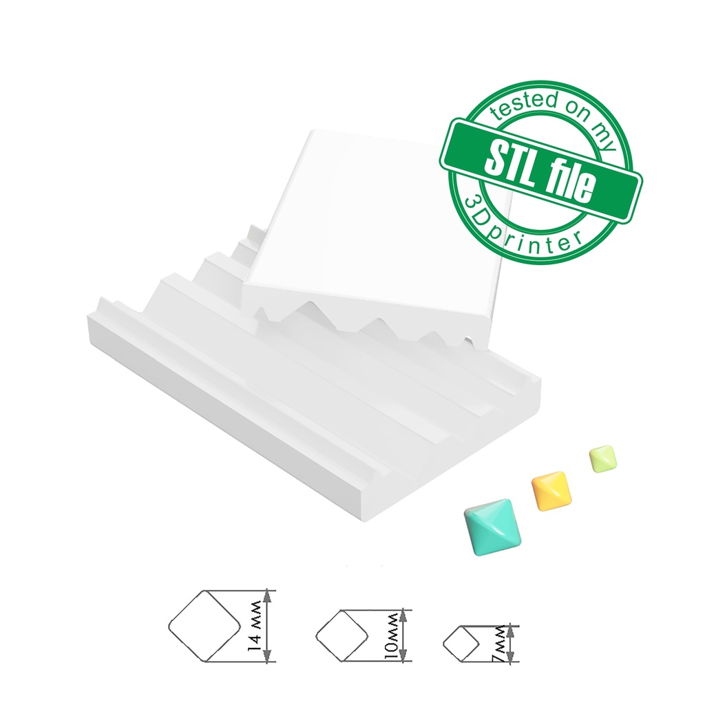 Digital STL File For 3D Printing, Polymer Clay Diamond Shape Bead Roller
