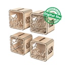 DXF, SVG files for laser Wedding card box, money box, Engagement Card Box, Wedding Decor, Piggy bank, door and lock, Material 1/8'' (3.2 mm)