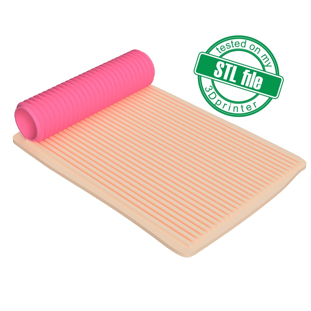 Digital STL File For 3D Printing, Polymer Clay Seamless Texture Roller Lines2, interchangeable roller handle AS A GIFT