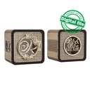 DXF, SVG files for laser Wedding money box, Engagement Card Box, Rattan Pattern, 2 Different Versions, Glowforge, 1/8"(3.2mm) Material
