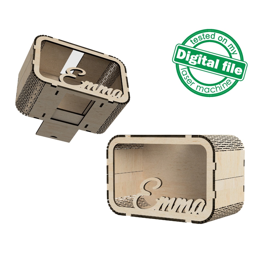 DXF, SVG files for laser Personalized Baby Piggy Bank, Wood Gift For Kids, Nursery Decor, Wooden Piggy Bank with Name, Toddler Gifts