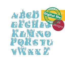 [00187789] Christmas Split Letter, Monograms and Ornaments, Svg Dxf Pdf Ai Cdr Formats, Cricut, Silhouette, Glowforge, Laser Cut, Winter Full Alphabet