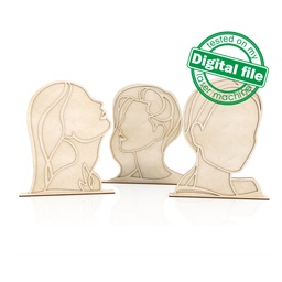 [00187670] DXF, SVG files for laser 3 Jewelry holders Ladies, Home Decor, Vector project, Glowforge, Material thickness 1/8 inch (3.2 mm)
