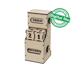 [0177795] DXF, SVG file for laser Wooden Perpetual calendar, Advent calendar, Christmas countdown, Retro, Vintage, Plywood or MDF 3.2 mm