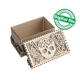 [0184148] DXF, SVG files for laser Multilayered box Sceleton, Halloween candy box, Gift, Storage Box, Glowforge, Material 1/8'' (3.2 mm)