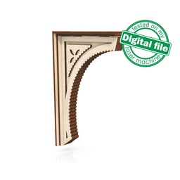 [00187545] DXF, SVG files for laser Decorative Rustic Corbel, Home Decor, Vector project, Glowforge, Material thickness 1/8 inch (3.2 mm)