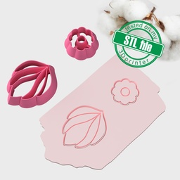 [2002438] Scallop Flower Combo #11, Digital STL File For 3D Printing, Polymer Clay Cutter, Earrings, 2 different designs