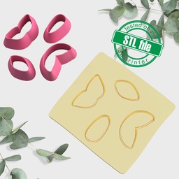 [2002447] Floral Combo #5, Leaf and drop, Digital STL File For 3D Printing, Polymer Clay Cutter, Earrings Flowers, 4 different designs