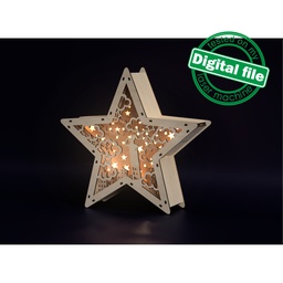 [0183788] DXF, SVG files for laser, DIY Marquee Star Light, Lightbox Romantic in the city, Shadow Box, Template, Glowforge, Material 1/8 inch (3.2 mm)