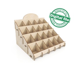 [00187722] DXF, SVG files for laser Desk organizer, card or spice stand, craft tools display, Vector project, Material thickness 1/8 inch (3.2 mm)