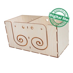 [00187099] DXF, SVG files for laser Yarn box, Crochet Storage Box, Knitting Yarn Box, Vector project, Glowforge, Material thickness 1/8 inch (3.2 mm)