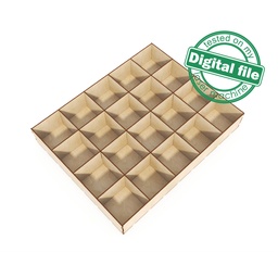 [00187612] DXF, SVG files for laser Desk organizer, card or spice stand, craft tools display, Glowforge, Material thickness 1/8 inch (3.2 mm)