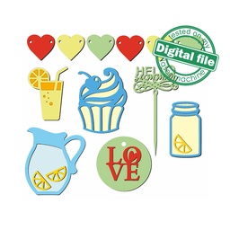 [00187341] SVG, DXF, PDF Laser cut files Summer tiered tray decor, Mega Bundle Sign Pack, Diy paint kit, Basket tags, Material thickness 3.2 mm