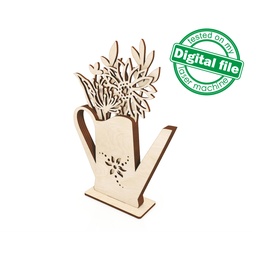 [00187491] SVG, DXF Laser cut Multilayer Wedding decoration Vase with flowers, Shape,Paint by Line,Glowforge, Mother's day gift,Material 1/8'' (3.2 mm)