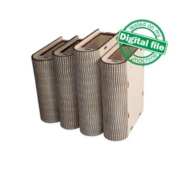[00186527] DXF, SVG files for laser Desk organizer set, Pen Holder, Four Different Sizes, Book boxes,  Glowforge, Material thickness 3.2 mm