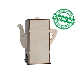 [00186705] DXF, SVG files for laser Tea bags dispenser, Alice in Wonderland, Candy bar decor, Glowforge, Two different material thickness 3.2/6.4 mm