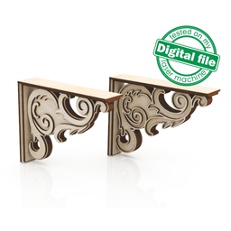 [00187537] DXF, SVG files for laser Decorative Rustic Corbel, Two different designs, Home Decor, Glowforge, Material thickness 1/8 inch (3.2 mm)