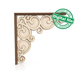 [00187546] DXF, SVG files for laser Decorative Rustic Corbel, Home Decor, Vector project, Glowforge, Material thickness 1/8 inch (3.2 mm)
