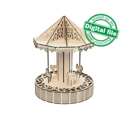 [0182664] DXF, SVG files for laser Candy bar stand carousel Paris, Candy holder, Party decor, Vector project, Glowforge, Material 1/8'' (3.2 mm)