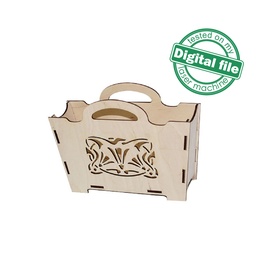 [0181841] DXF, SVG files for laser Wooden handbag Lily, Mother day, bridesmaid gift, Vector project, Glowforge, Material thickness 1/8'' (3.2 mm)