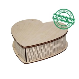 [0181282] DXF, SVG files for laser Box Love, Heart, St.Valentine, Wedding Ring, Vector project, Glowforge, Material thickness 1/8 inch (3.2 mm)