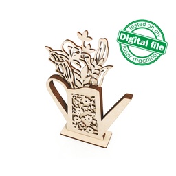 [00187492] SVG, DXF Laser cut Multilayer Wedding decoration Vase with flowers, Shape,Paint by Line,Glowforge, Mother's day gift,Material 1/8'' (3.2 mm)