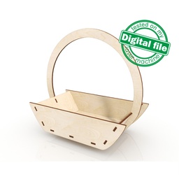 [00187428] DXF, SVG files for laser Wooden basket, Vector projects, Glowforge, Baking Foodie Gift Ideas, Easter Hunting, Decoration, Plywood/MDF 3 mm