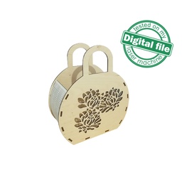 [0181848] DXF, SVG files for laser Wooden handbag Bouquet,Chrysanthemum, Mother day,Bridesmaid gift, Flower basket, Glowforge, Material 1/8'' (3.2 mm)