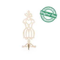 [00187640] DXF, SVG files for laser Jewelry holder Vintage mannequin with heart, Home Decor,Vector project,Glowforge, Material thickness 1/8'' (3.2 mm)