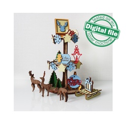 [00182728] SVG, DXF Laser cut files Christmas tiered tray decor, Mega Bundle Sign Pack, Diy paint kit, Basket tags, Material thickness 3.2 mm