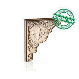 [00187543] DXF, SVG files for laser Decorative Rustic Corbel, Home Decor, Vector project, Glowforge, Material thickness 1/8 inch (3.2 mm)