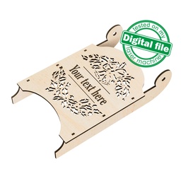 [0177900] DXF, SVG Files for Laser Christmas Decorative Sleigh, Openwork Wreath, Family Wooden Sign, Candy Bar, Small Laser Working Area, 3mm Material