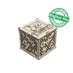 [00185404] DXF, SVG files for laser Honey gift box Bee Happy, Gift box, souvenir, honey jar, bee honeycomb, engraving, Glowforge, Material 1/8'' (3 mm)